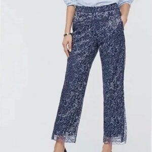 J.Crew High-rise pull-on Peyton wide-leg pant in metallic lace